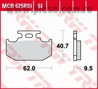 Set placute frana TRW MCB625SI – Kawasaki KX-KLX 125-250cc – Suzuki RM–RMX–DR 125-350cc – Yamaha FZR–DT-WR 50-600cc